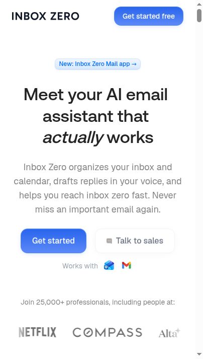 Inbox Zero website screenshot