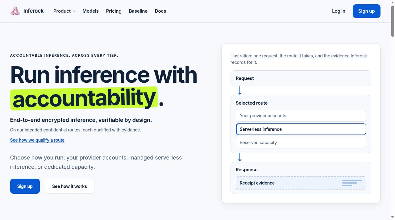 Inferock website screenshot