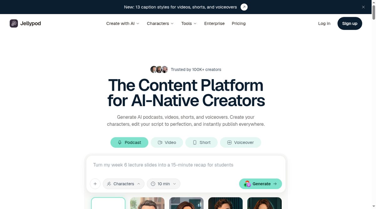 Jellypod website screenshot