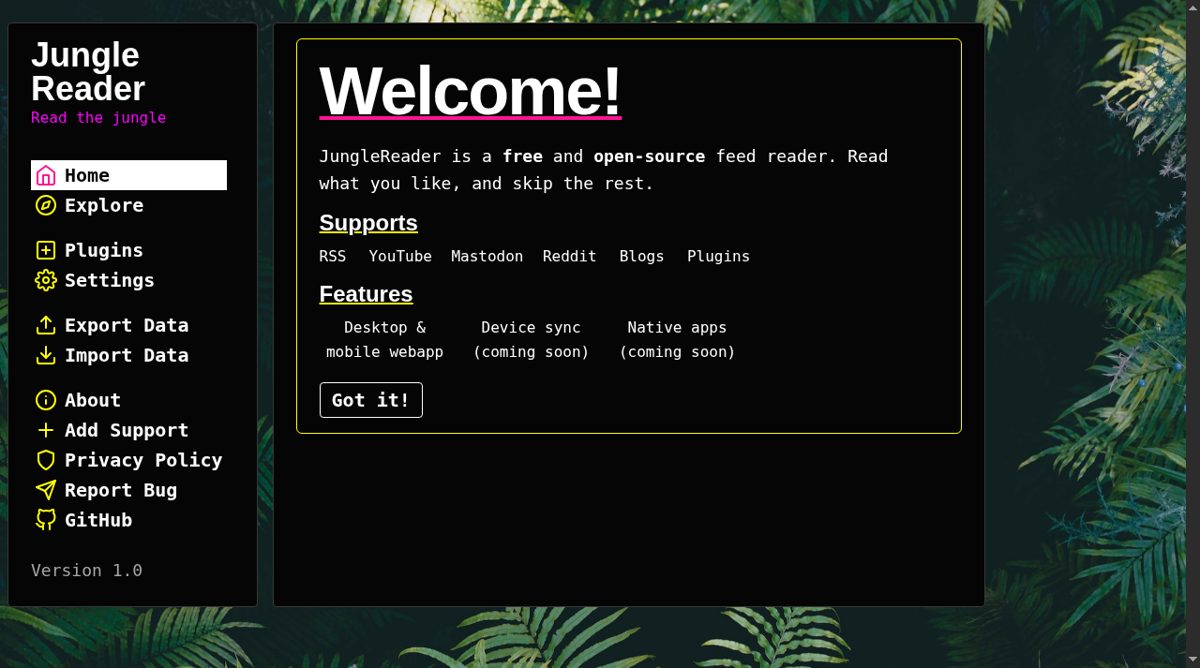 JungleReader website screenshot
