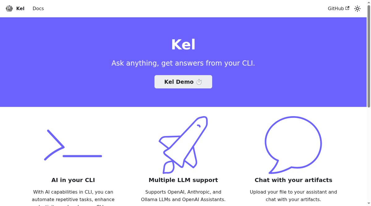 Kel website screenshot
