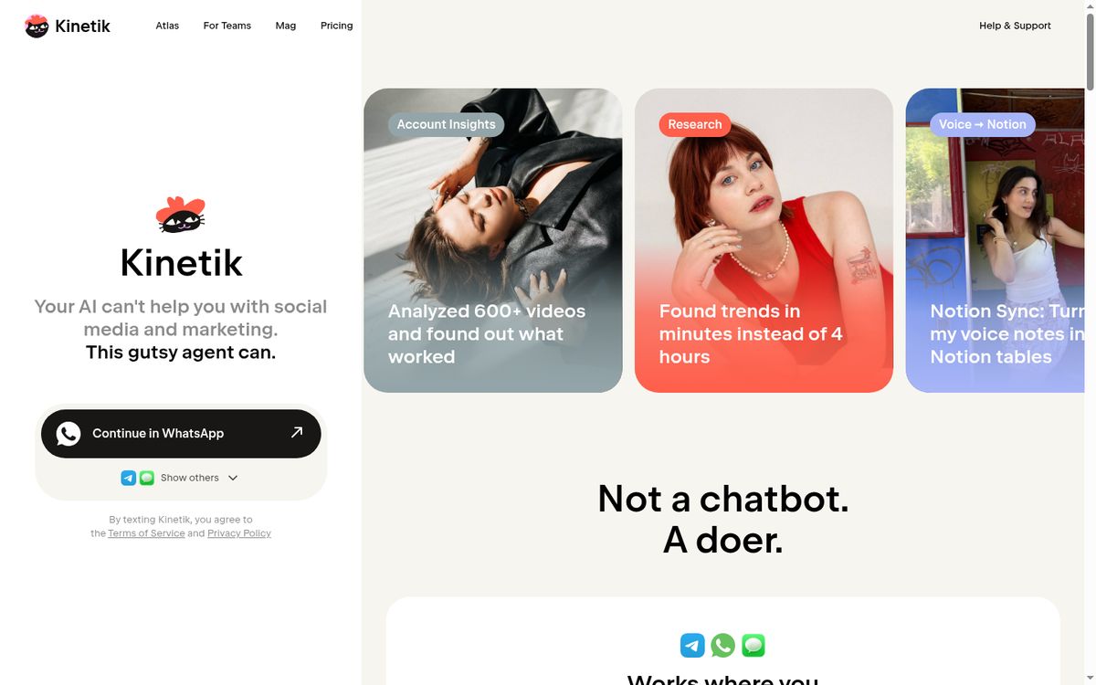 Kinetik website screenshot