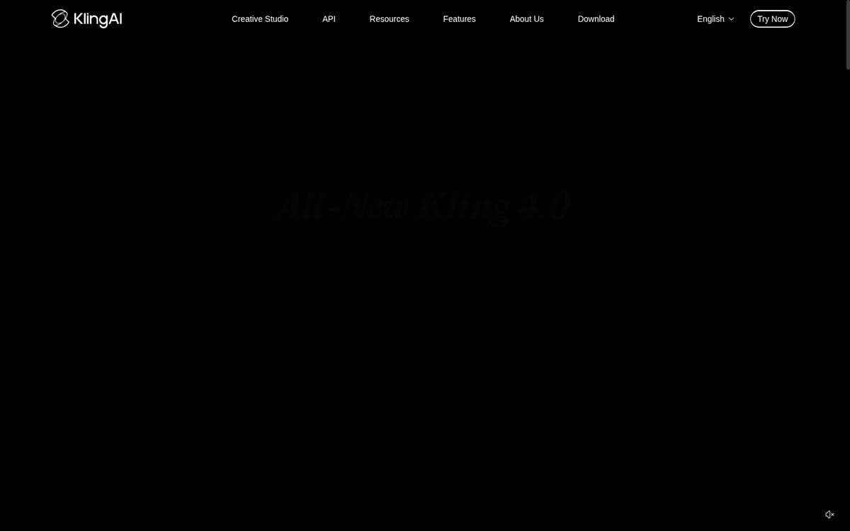 Kling 4.0 website screenshot