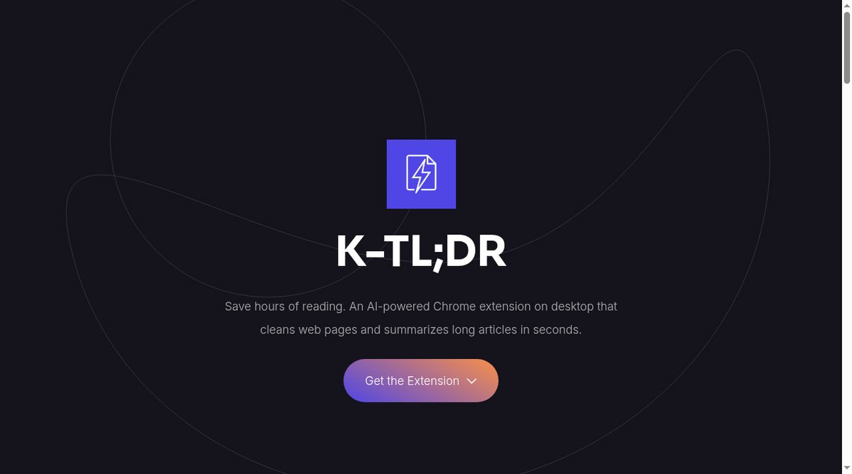 K-TL;DR website screenshot