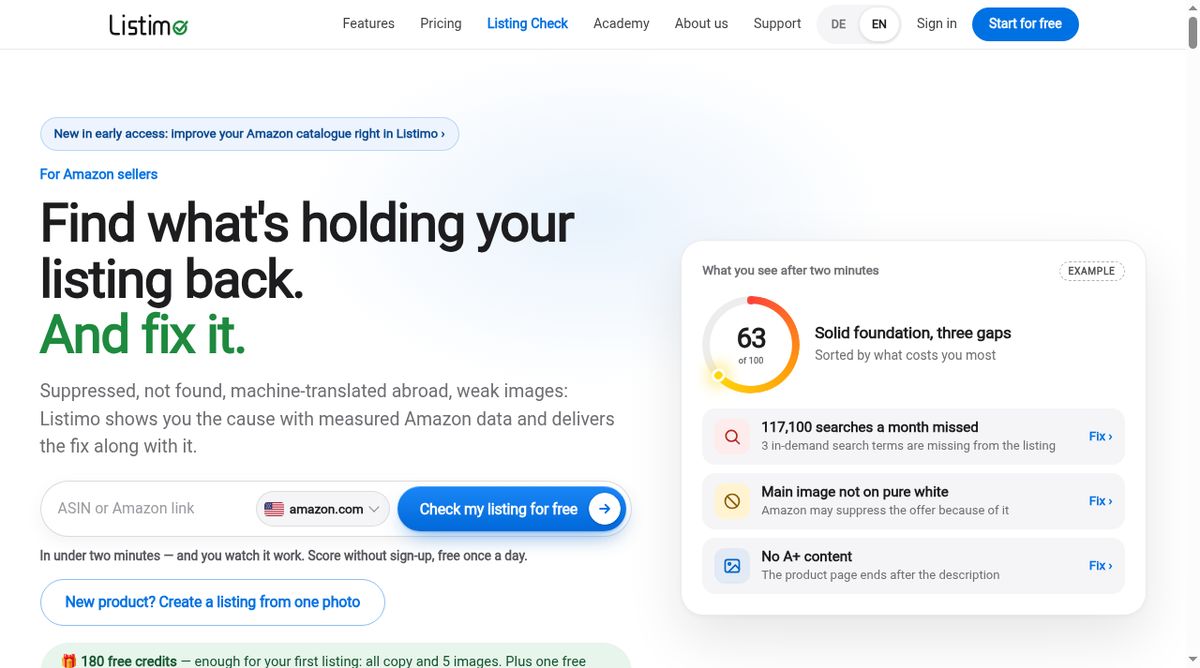 Listimo website screenshot