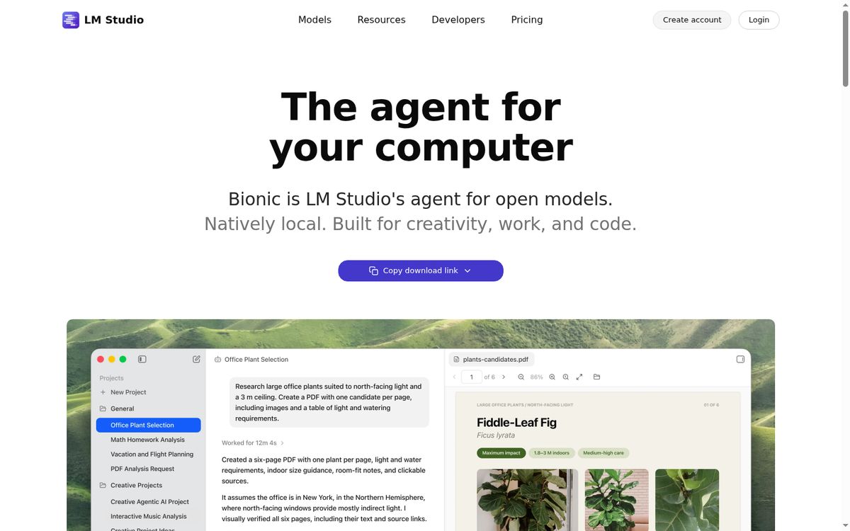 LM Studio website screenshot