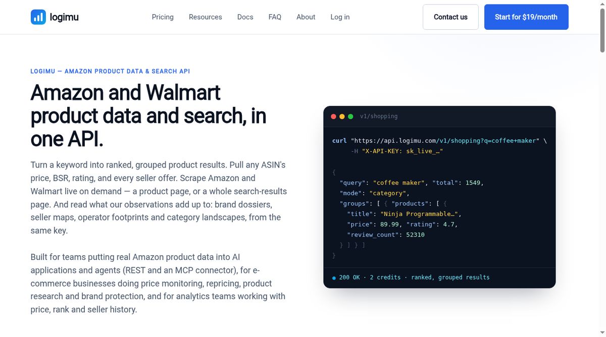 Logimu website screenshot