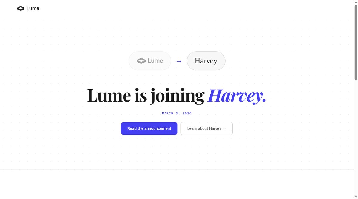 Lume website screenshot