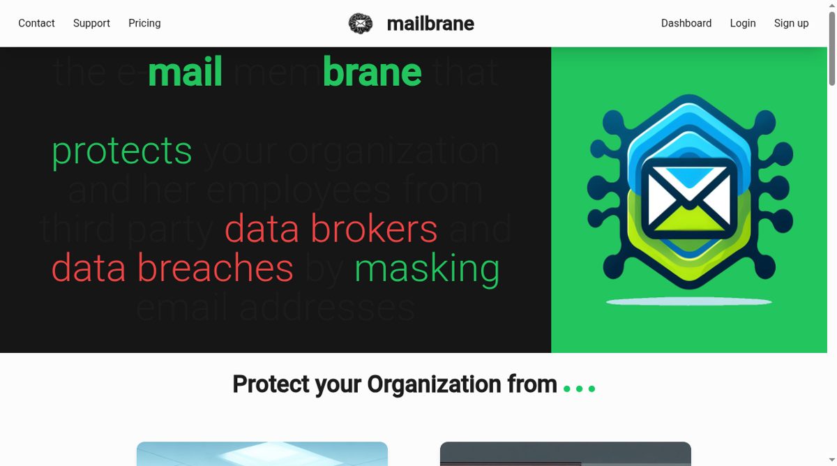 Mailbrane website screenshot
