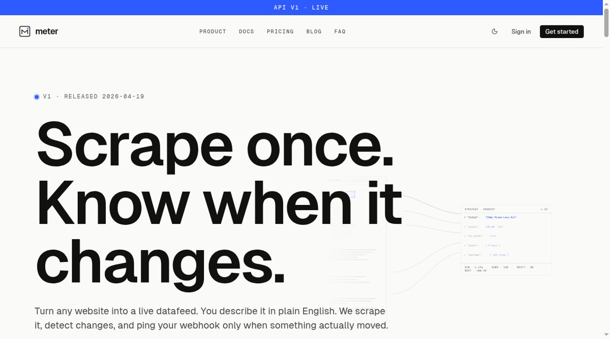 meter website screenshot