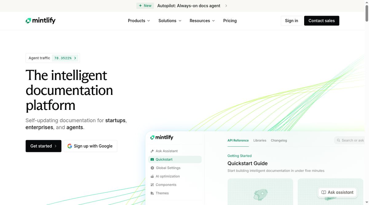 Mintlify website screenshot