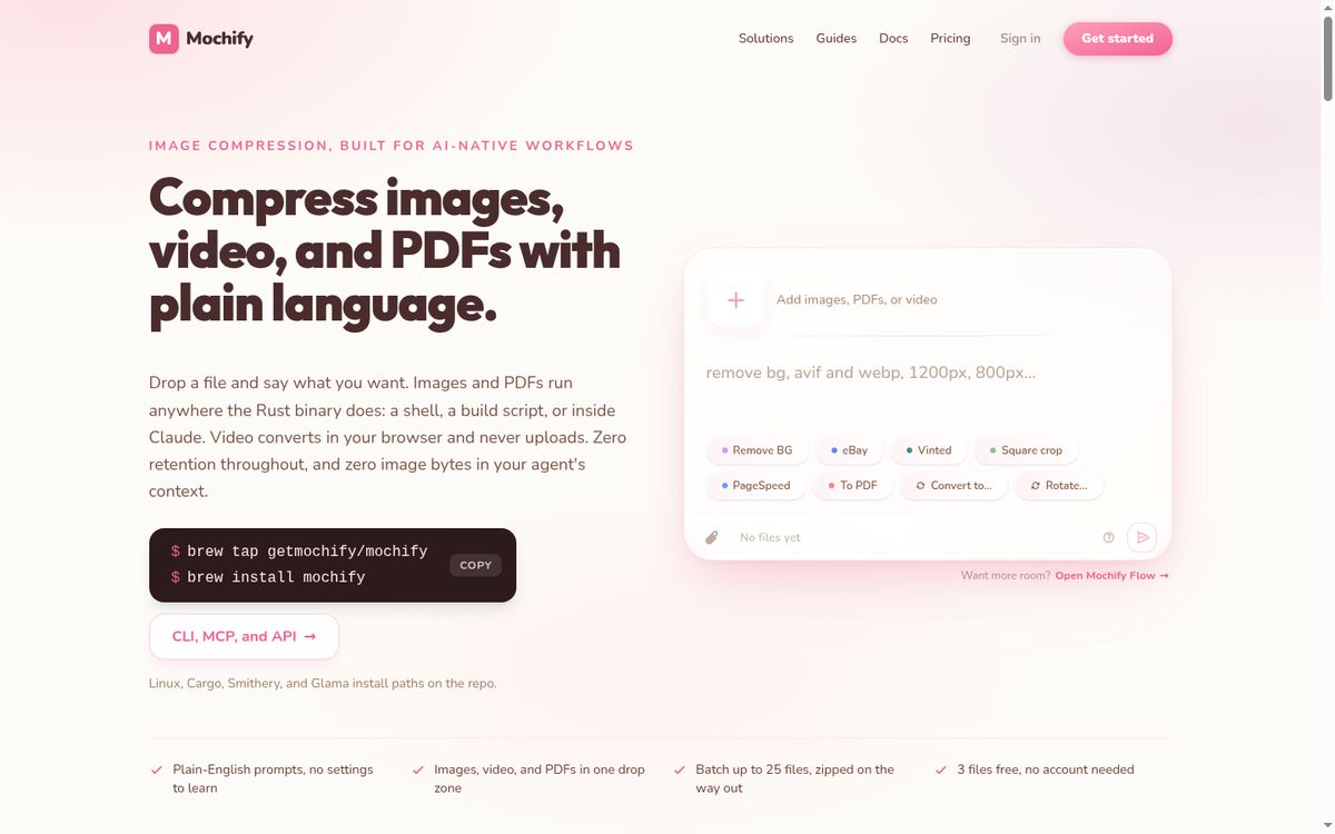 Mochify website screenshot