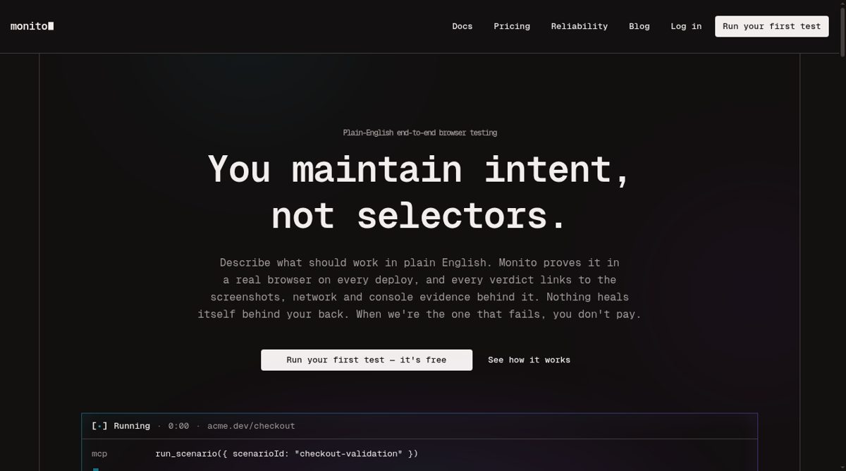 Monito website screenshot