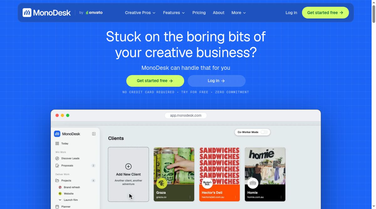 MonoDesk website screenshot