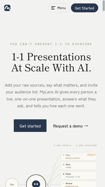 MyLens AI website screenshot