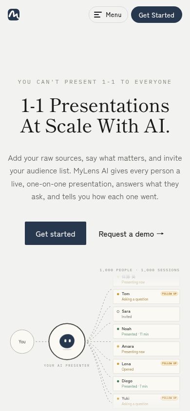 MyLens website screenshot