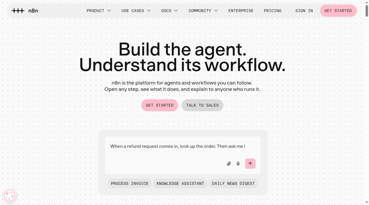 n8n website screenshot