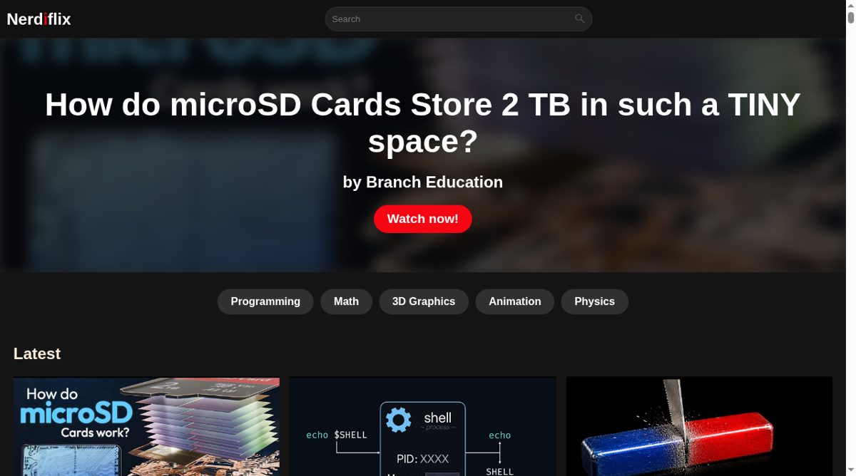 Nerdiflix website screenshot