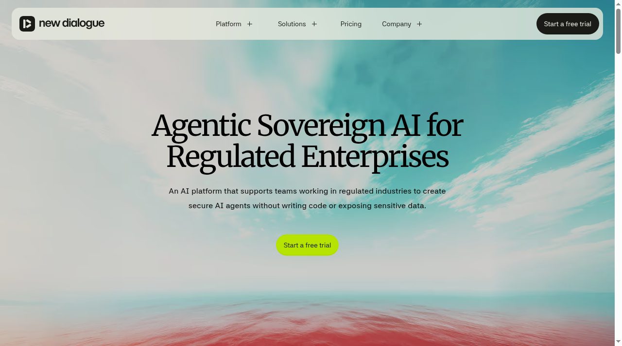 New Dialogue AI website screenshot