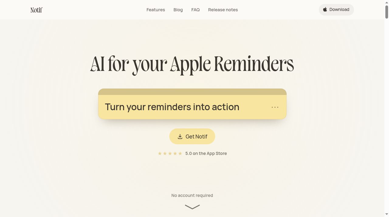Notif website screenshot