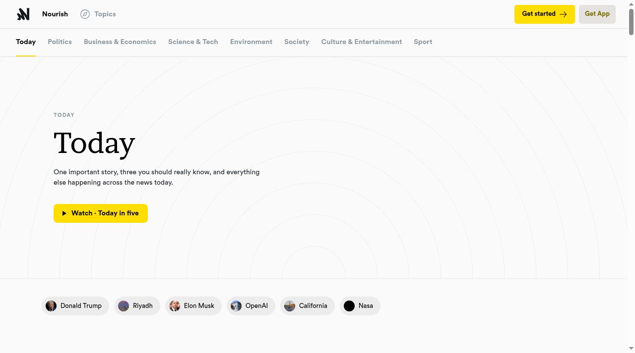 Nourish website screenshot