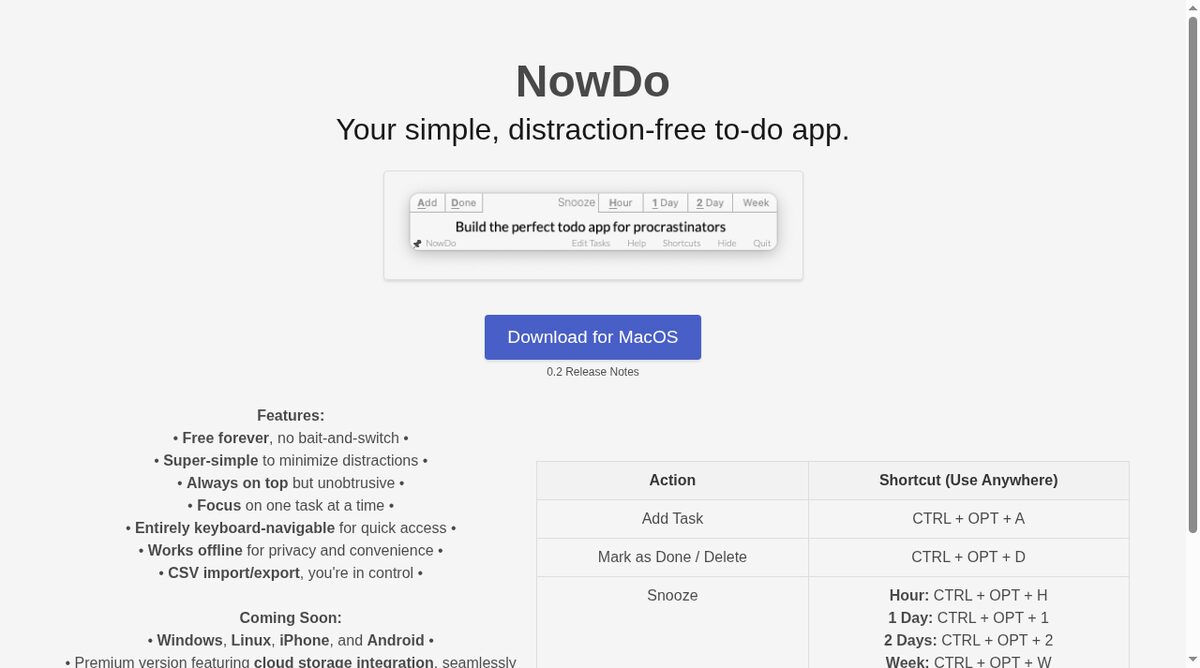 NowDo website screenshot