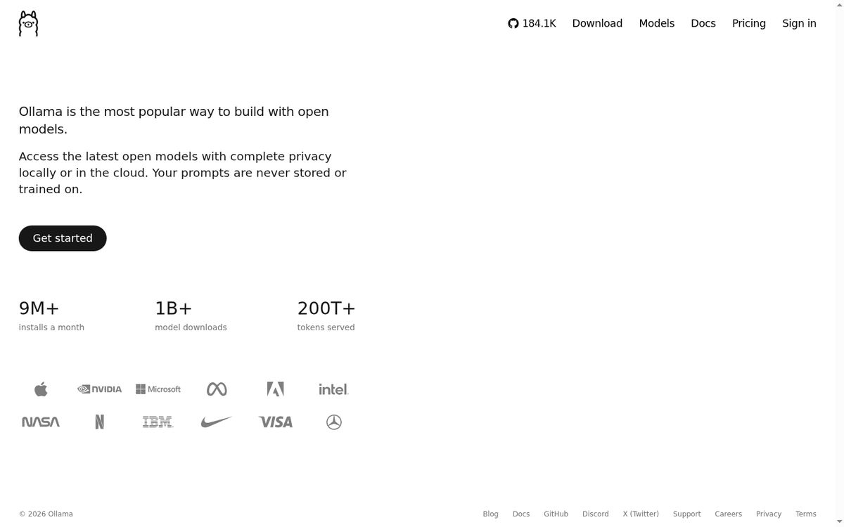 Ollama website screenshot