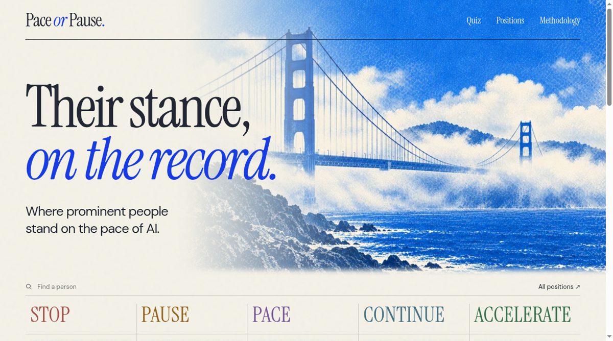 Pace or Pause website screenshot