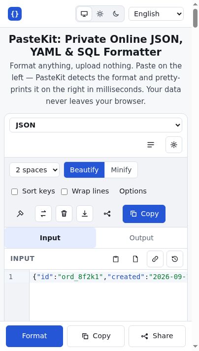 PasteKit website screenshot