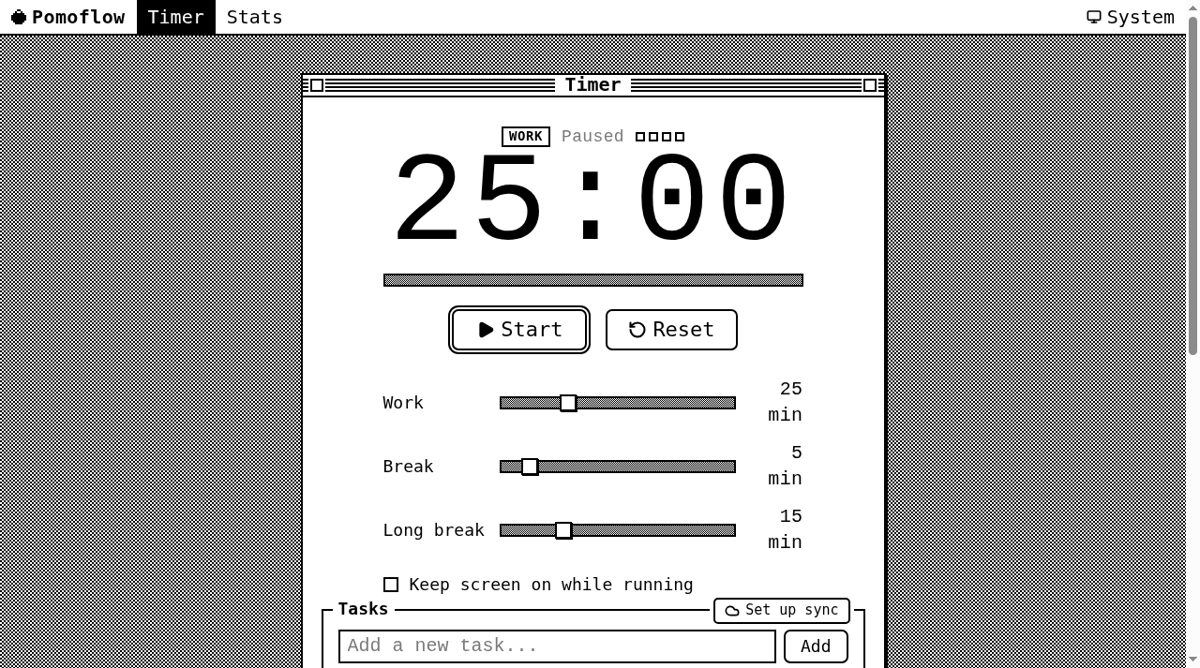 Pomoflow website screenshot