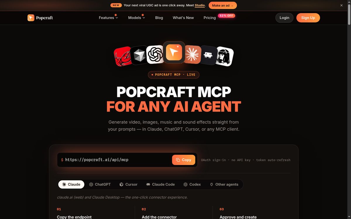 Popcraft website screenshot