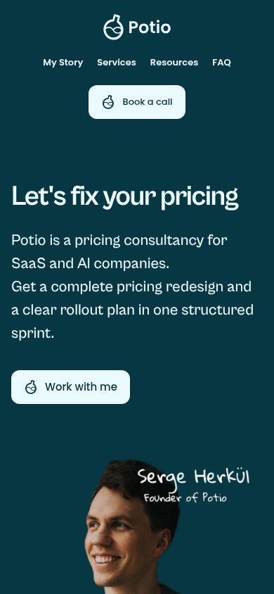 Potio website screenshot