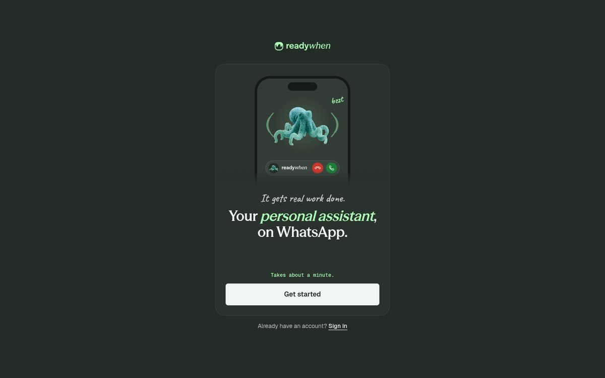 Readywhen website screenshot