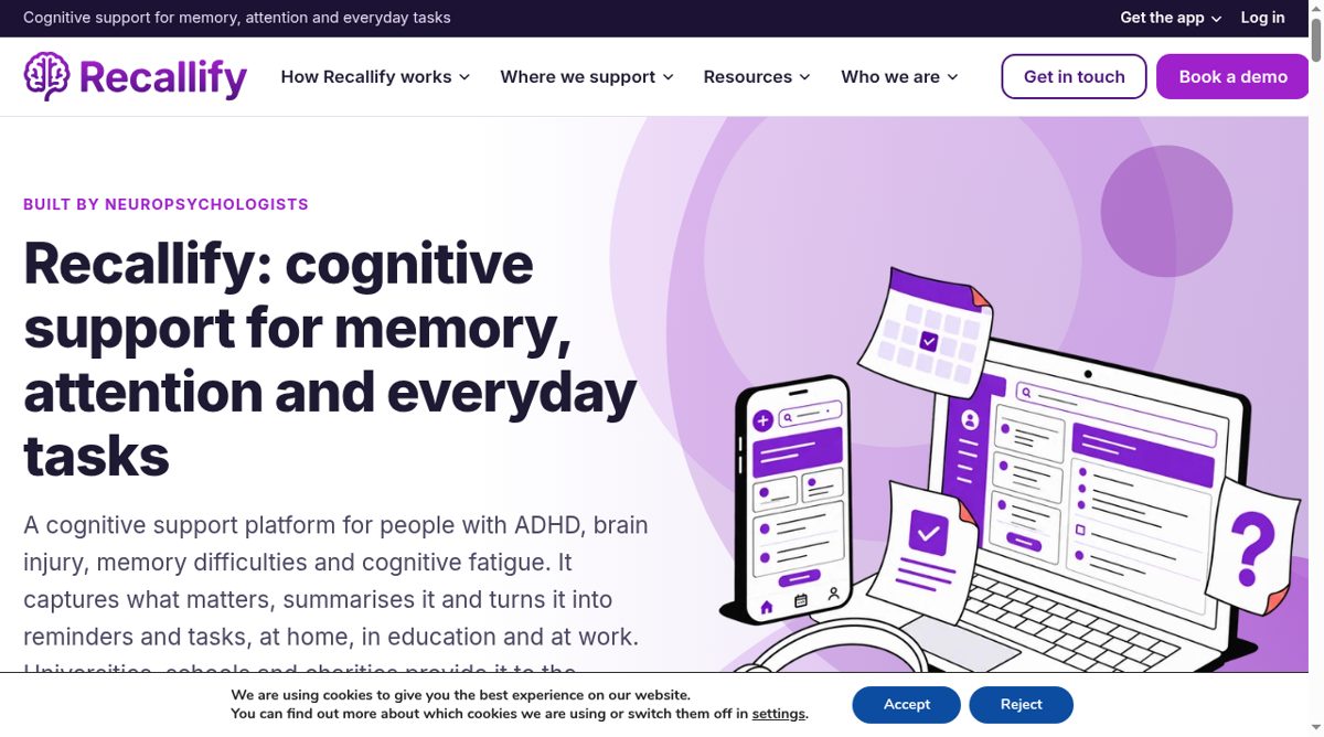Recallify website screenshot