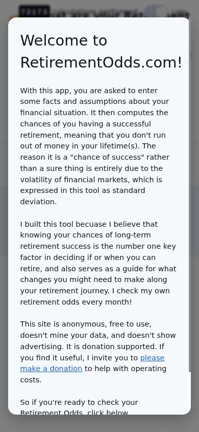 RetirementOdds.com website screenshot