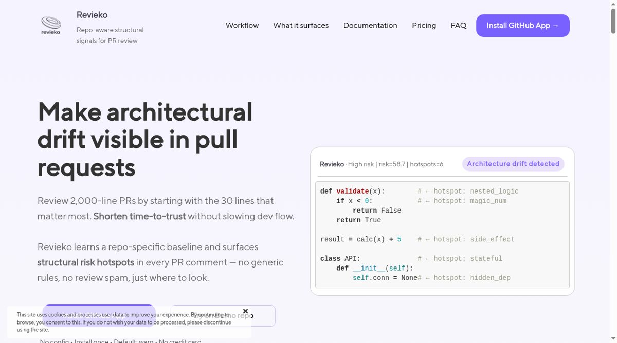 Revieko website screenshot
