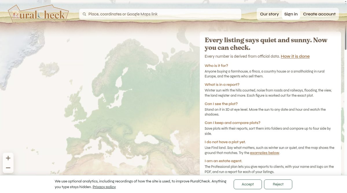 RuralCheck website screenshot