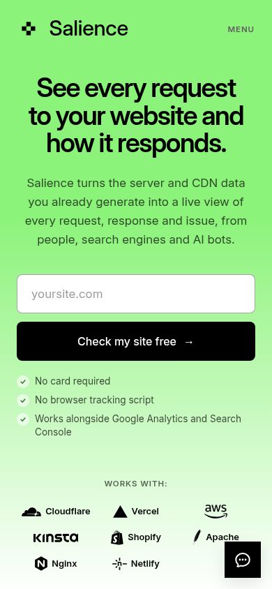 Salience website screenshot