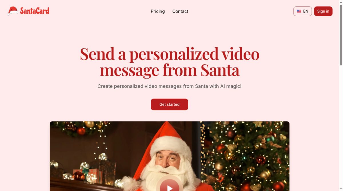 SantaCard website screenshot