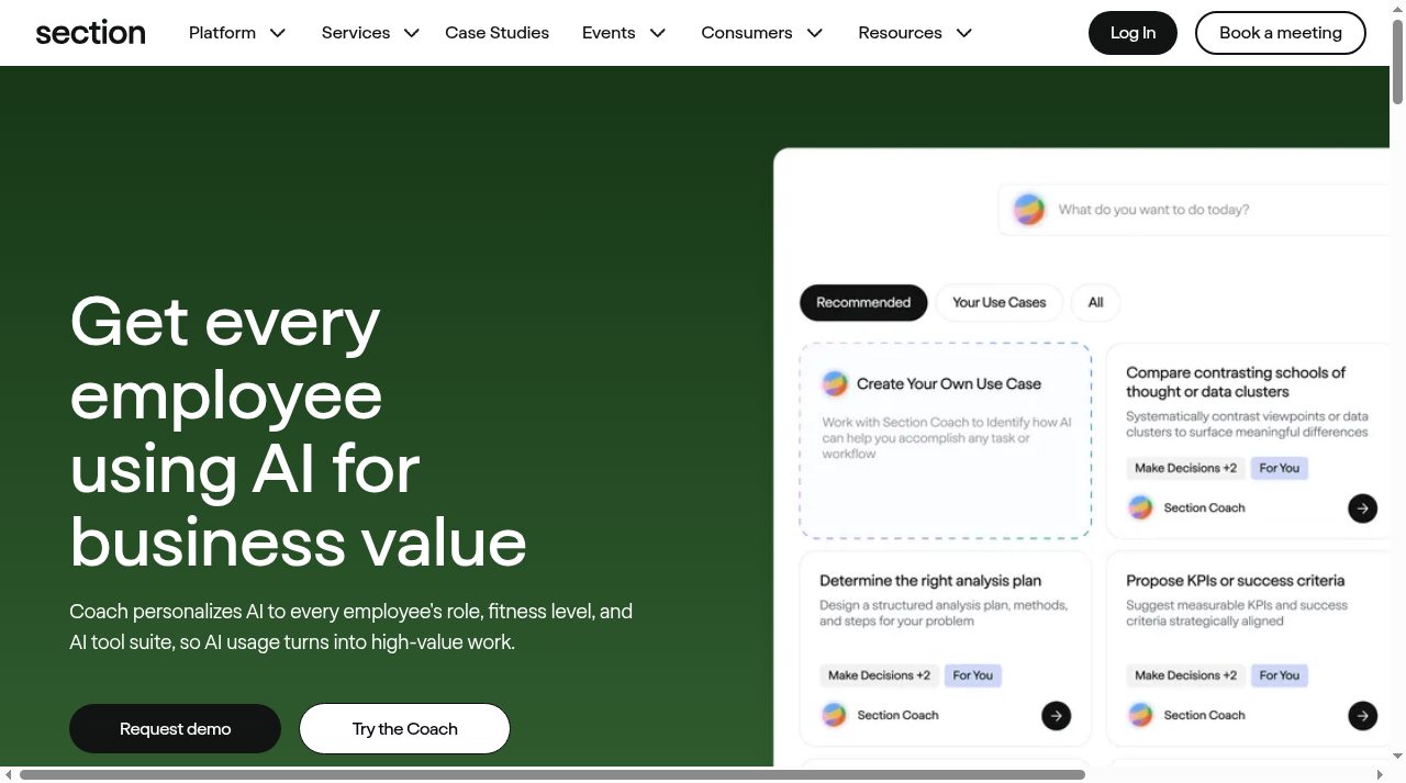 Section Coach website screenshot