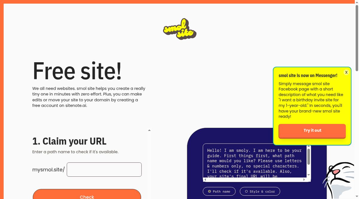 smol site website screenshot
