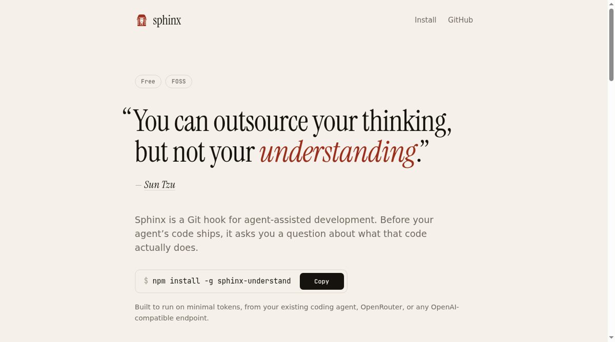 Sphinx website screenshot