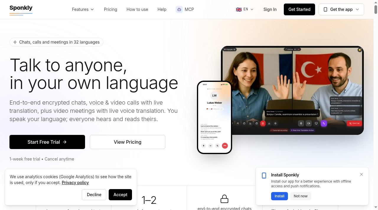 Sponkly website screenshot