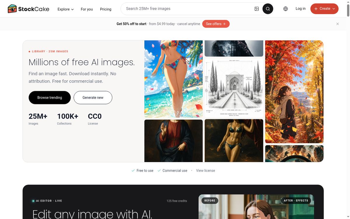 StockCake website screenshot