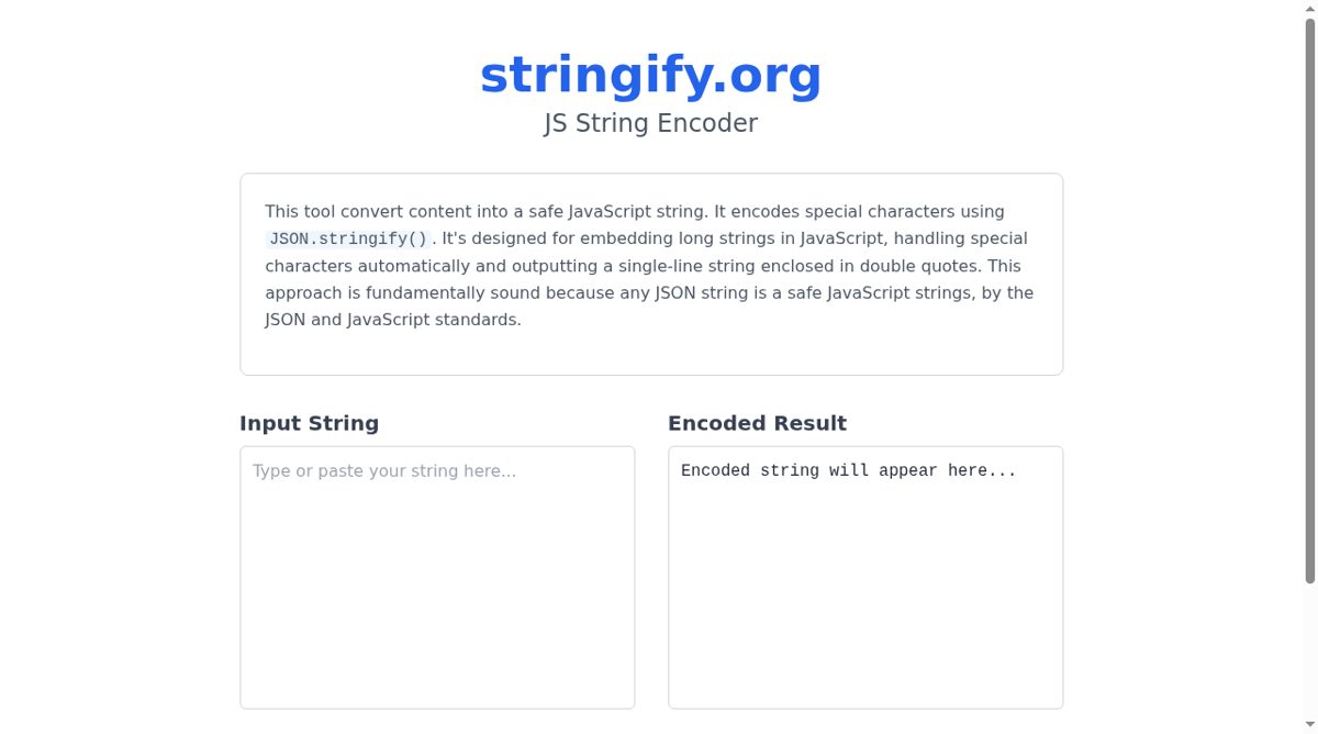 stringify.org website screenshot