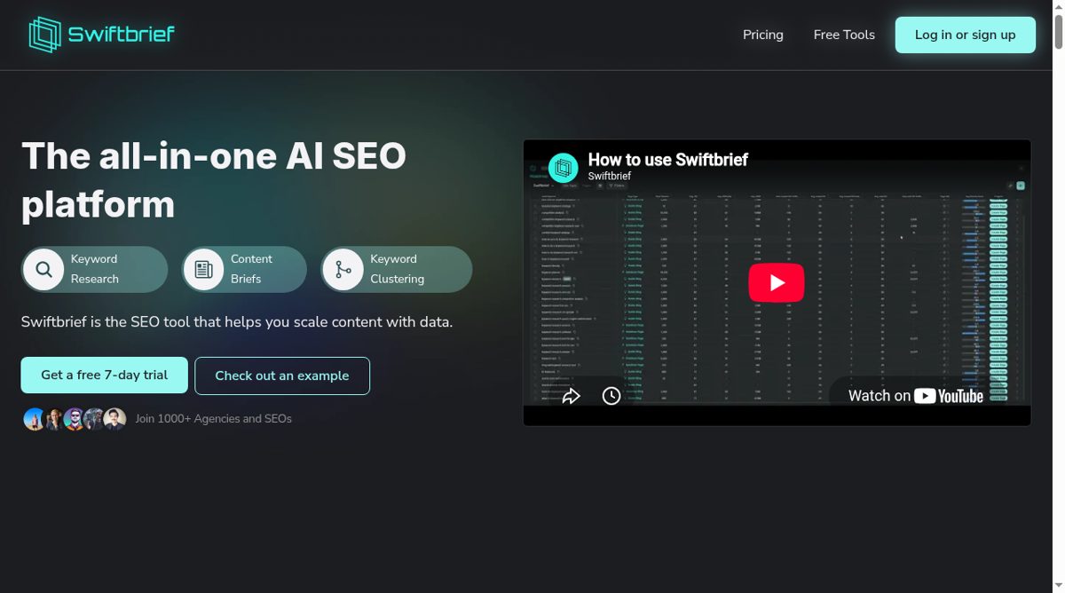 Swiftbrief website screenshot