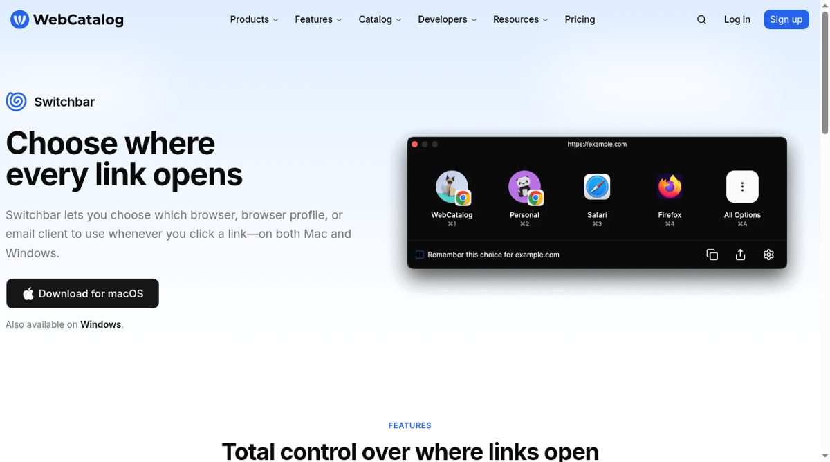 Switchbar website screenshot