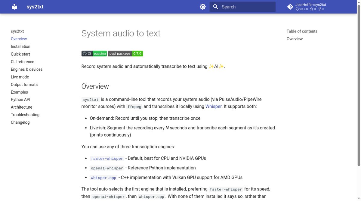 sys2txt website screenshot