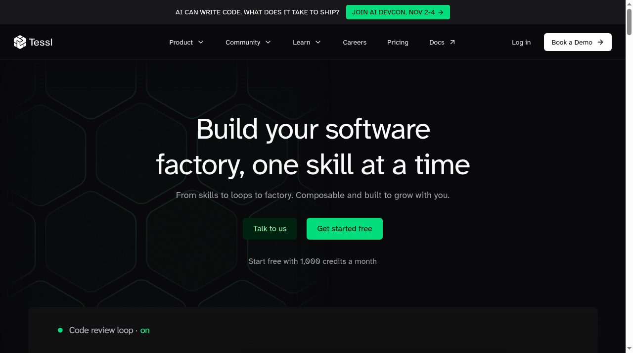 Tessl website screenshot