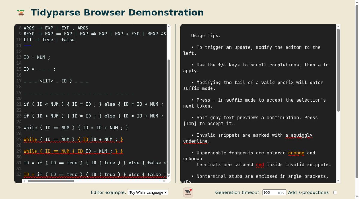 Tidyparse website screenshot